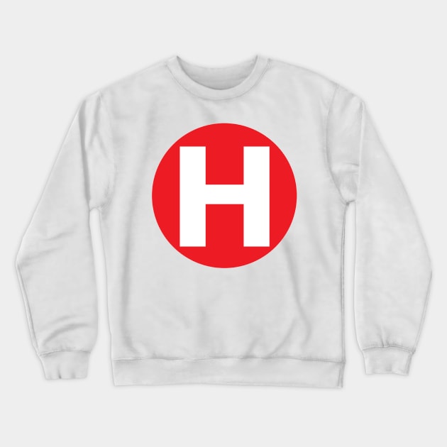 Letter H Big Red Dot Letters & Numbers Crewneck Sweatshirt by skycloudpics